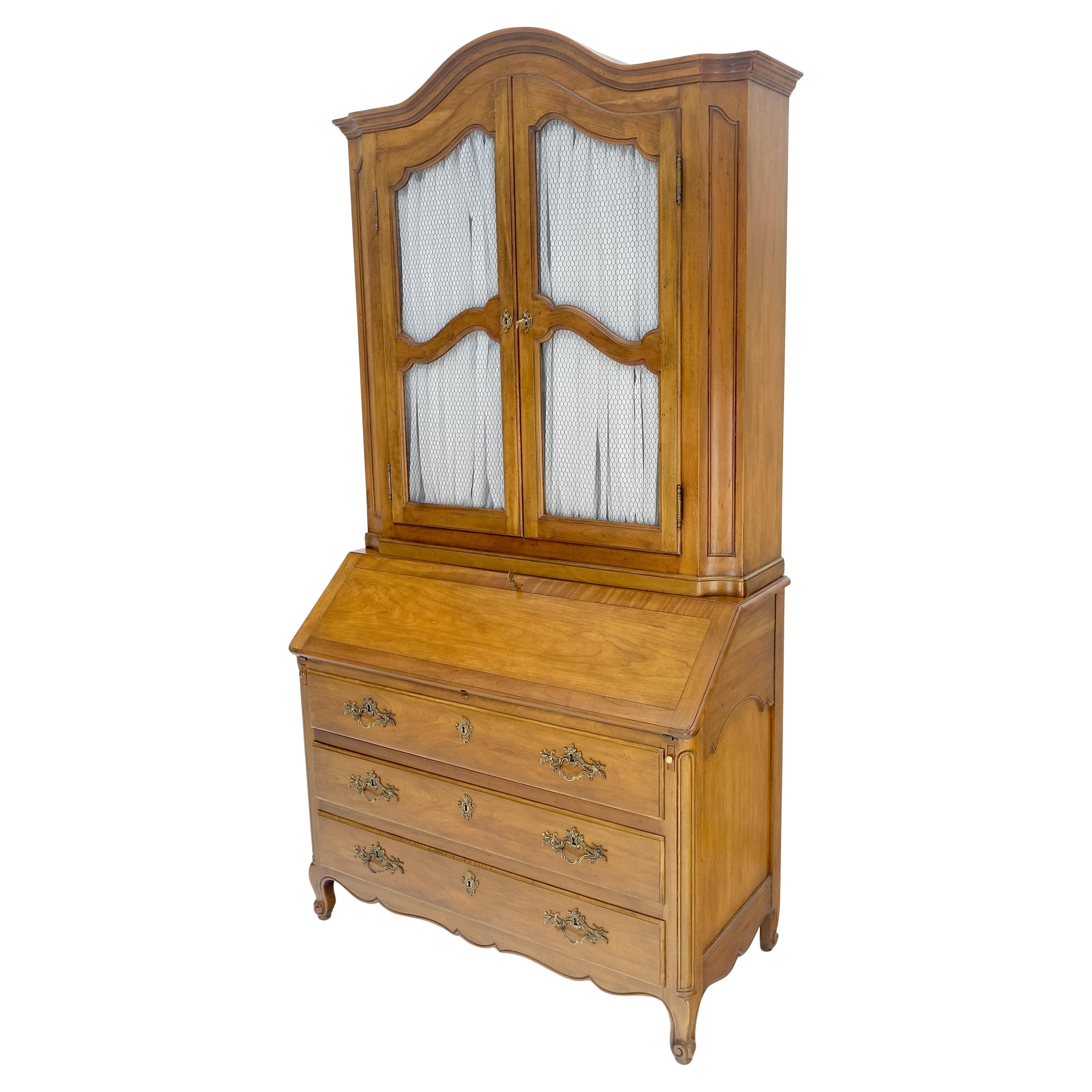 Baker Solid Cherry Draped Doors Drop Front Secretary Desk Dresser Bookcase MINT!