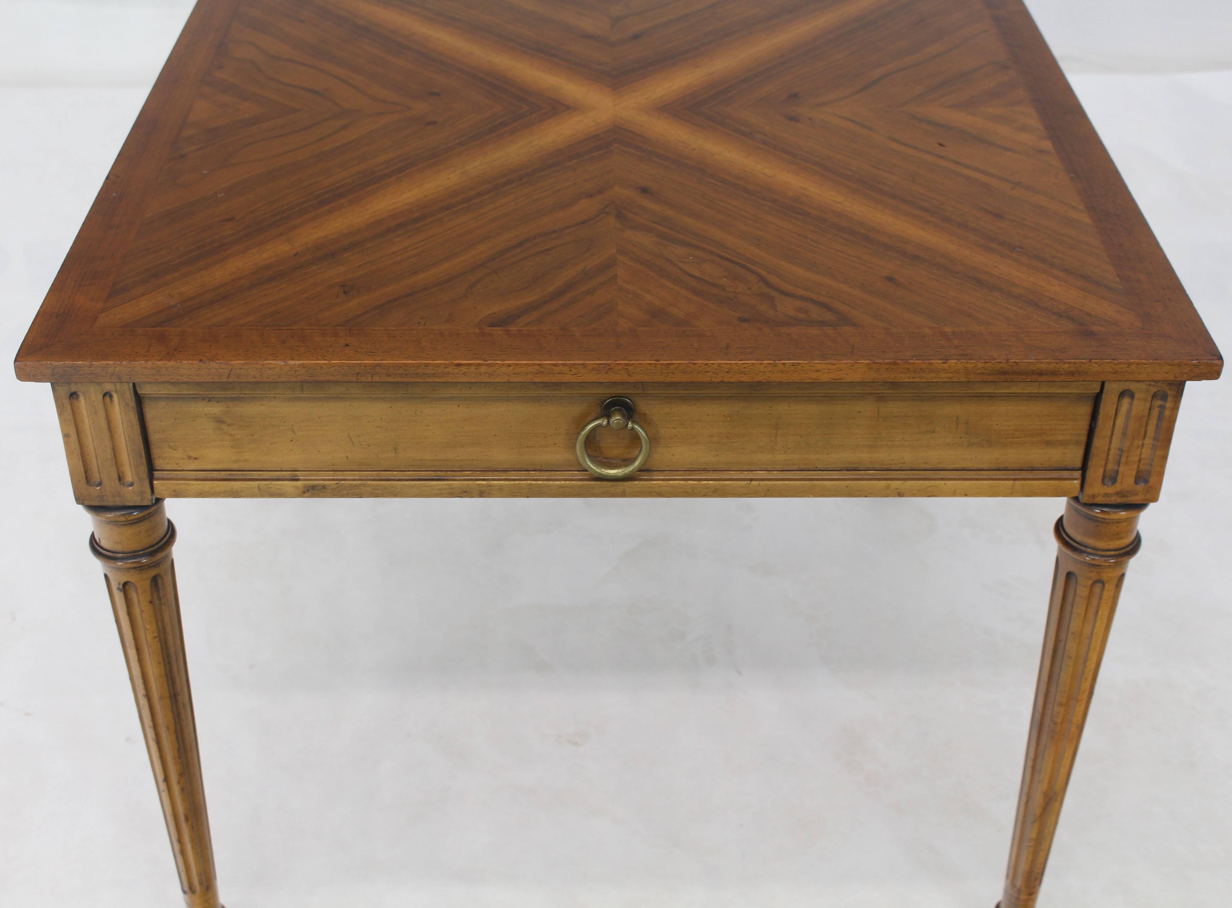 Lacquered Baker Square Satinwood Side Lamp Table