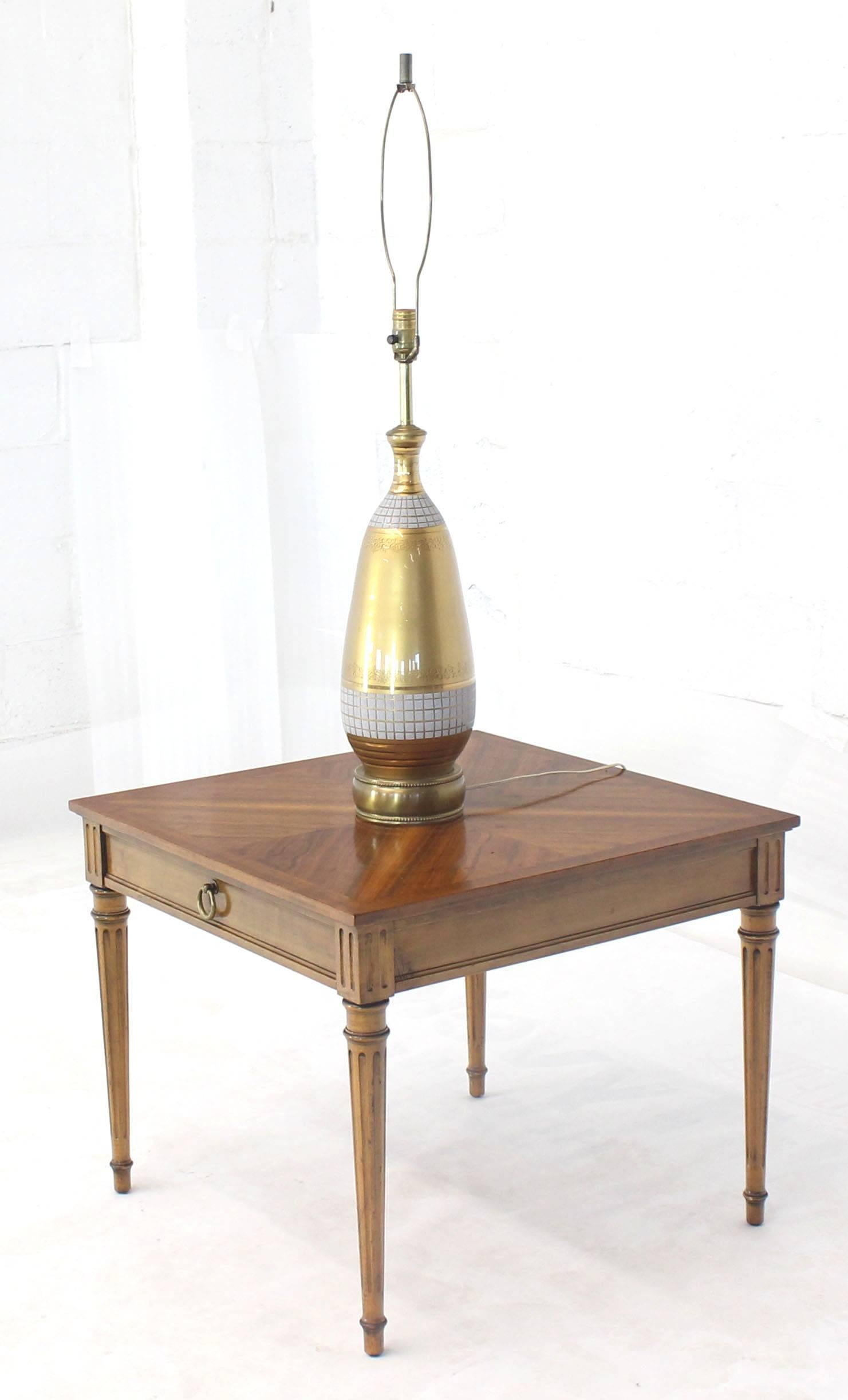 Fruitwood Baker Square Satinwood Side Lamp Table
