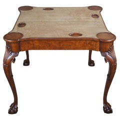 Baker Stately Home Chippendale Walnut Flip Top Game Console Table Duke Roxburghe