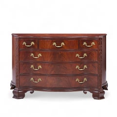 Baker Stately Homes Chippendale Serpentine Mahogany Bachelors Chest Dresser