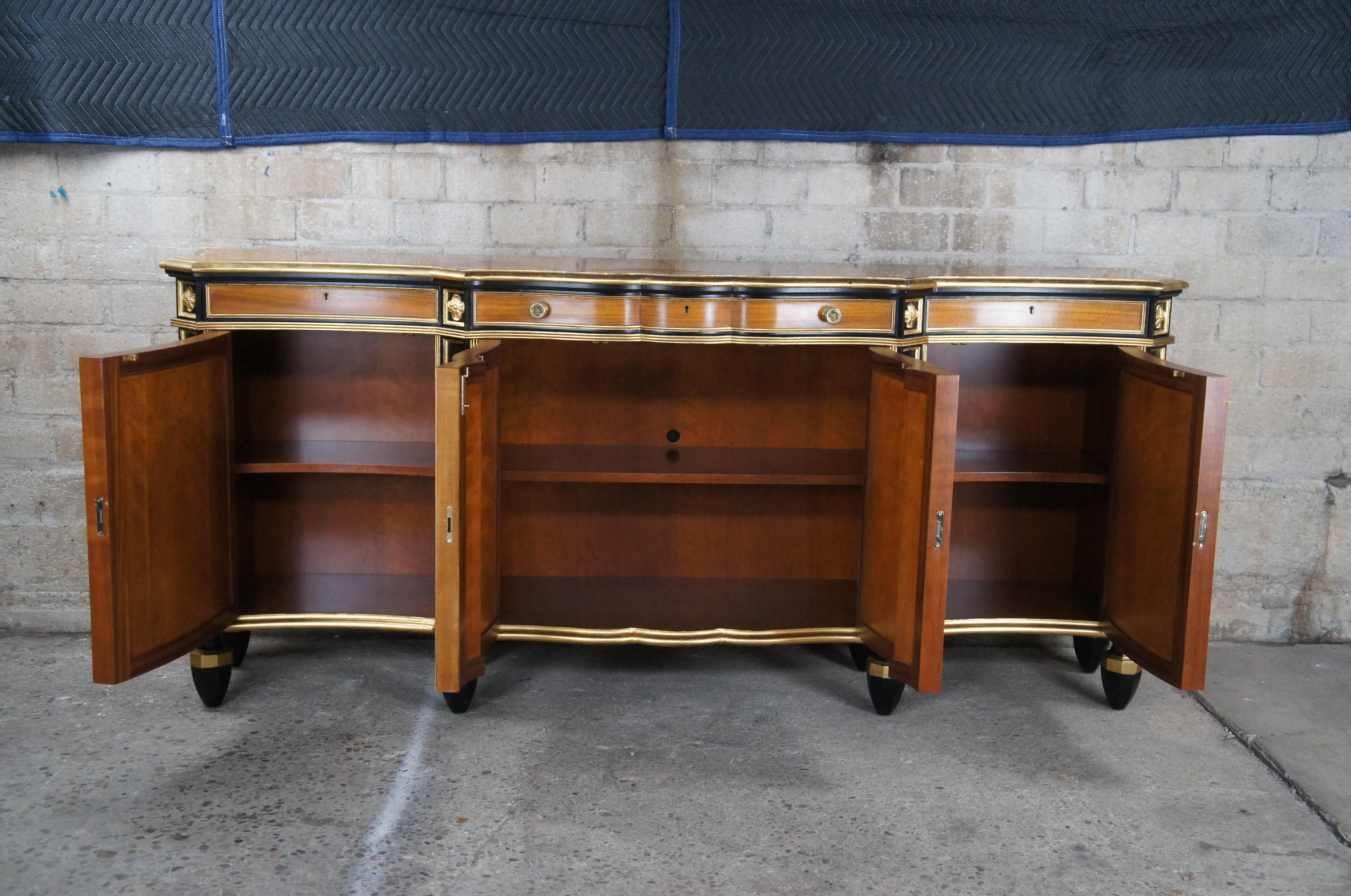 Baker Stately Homes English Regency Serpentine Satinwood Ebony Sideboard Console 3