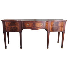 Vintage Baker Stately Homes Flamed Mahogany Sideboard Serpentine Buffet Sheraton Style