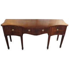 Baker Stately Homes Flamed Mahogany Sideboard Serpentine Buffet Sheraton Style