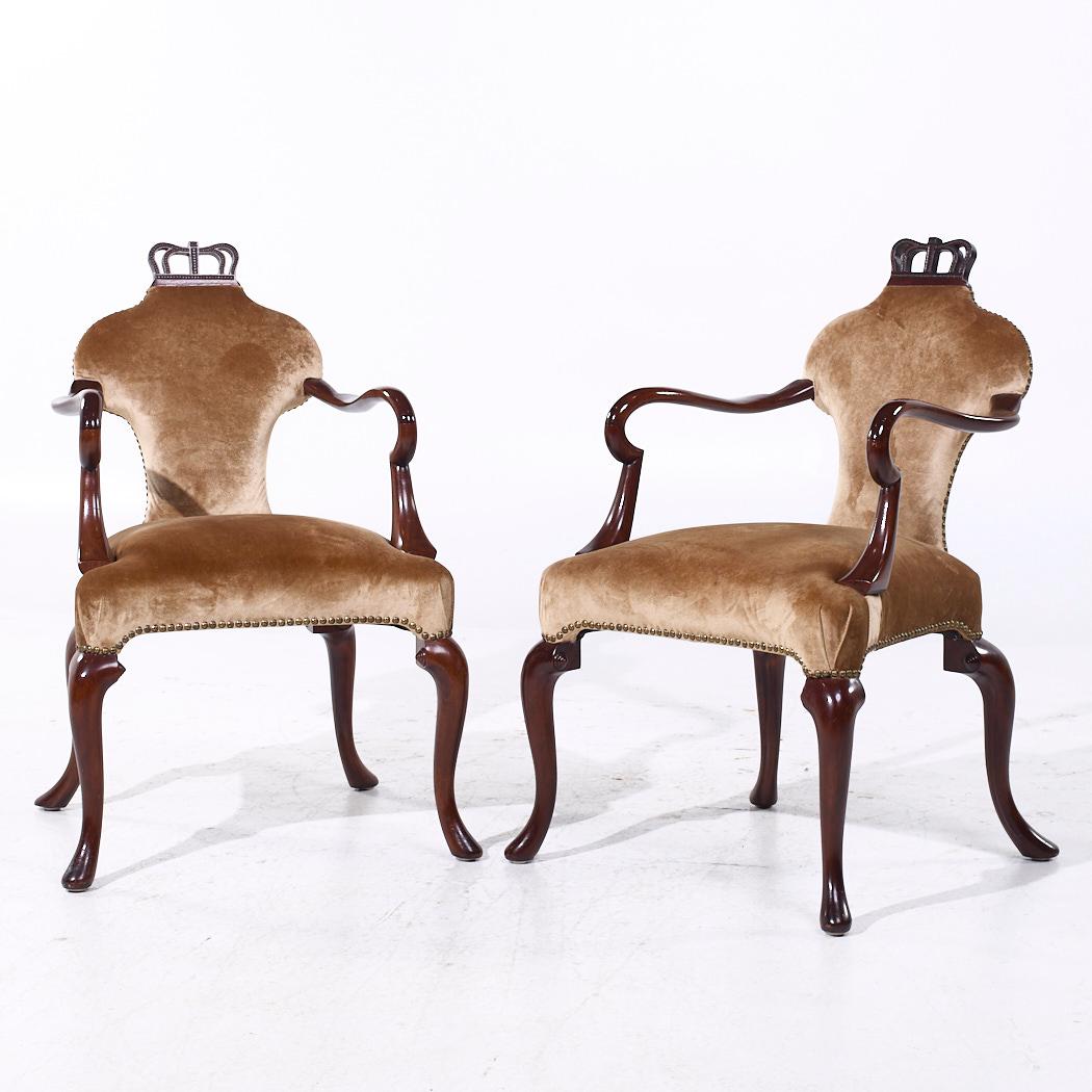 American Baker Stately Homes Queen Anne Crown Chairs - Pair