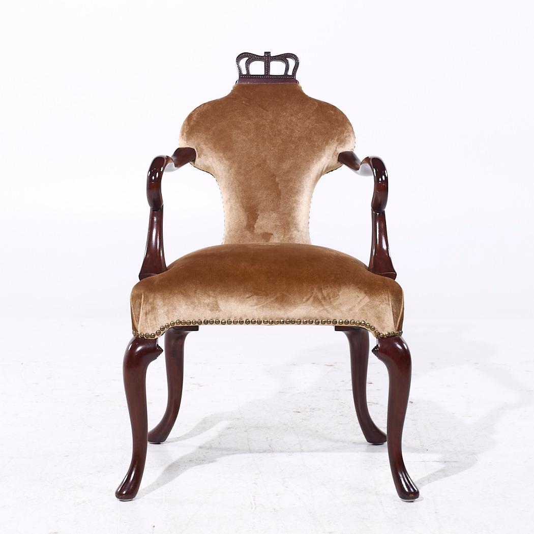 Contemporary Baker Stately Homes Queen Anne Crown Chairs - Pair