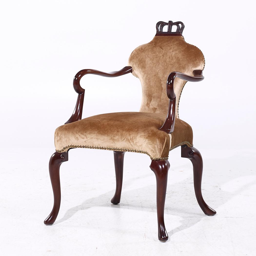 Walnut Baker Stately Homes Queen Anne Crown Chairs - Pair