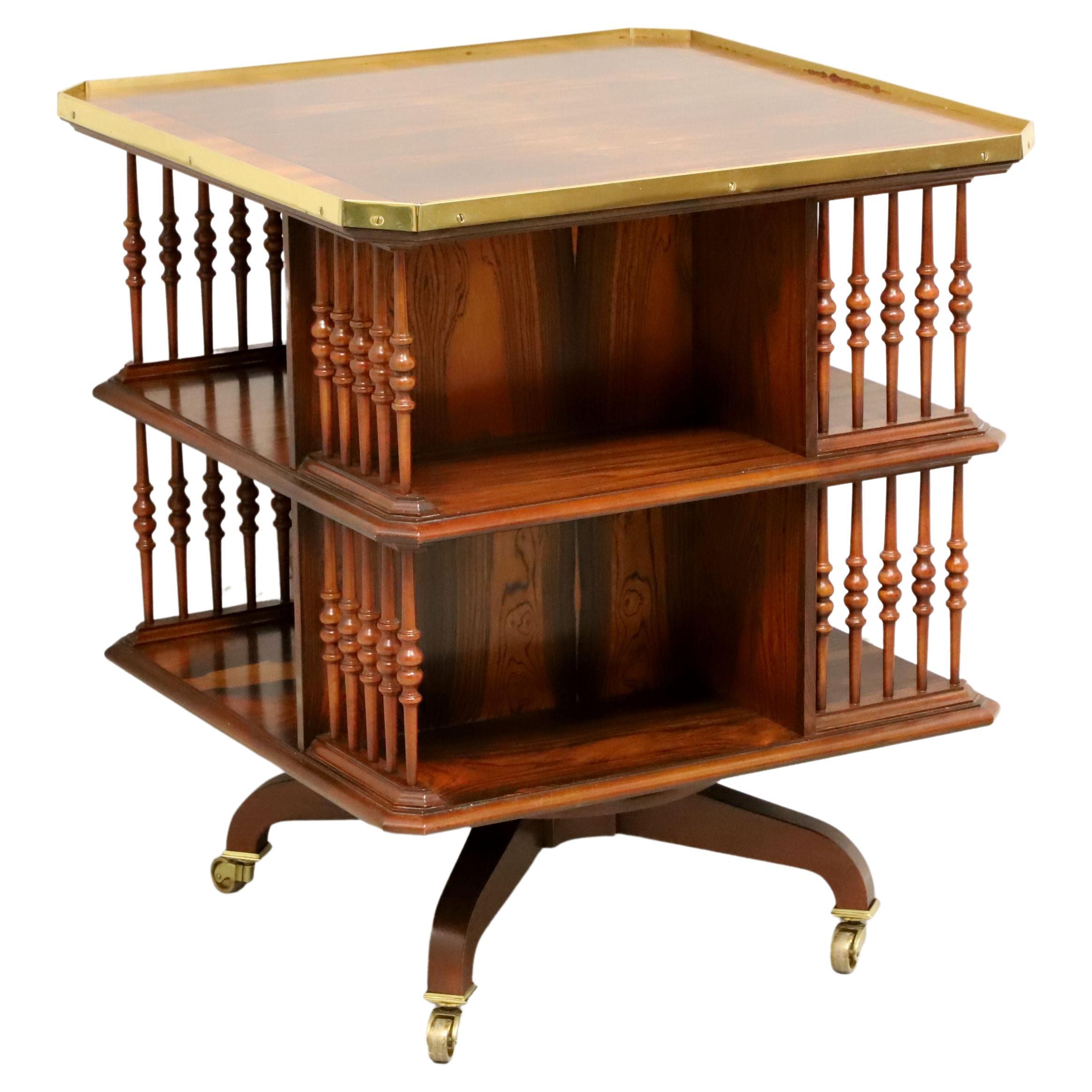 BAKER Stately Homes Regency Rosewood Revolving Bookcase Side Table For Sale