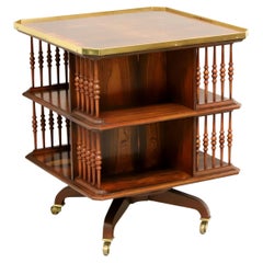 BAKER Stately Homes Regency Rosewood Revolving Bookcase Side Table