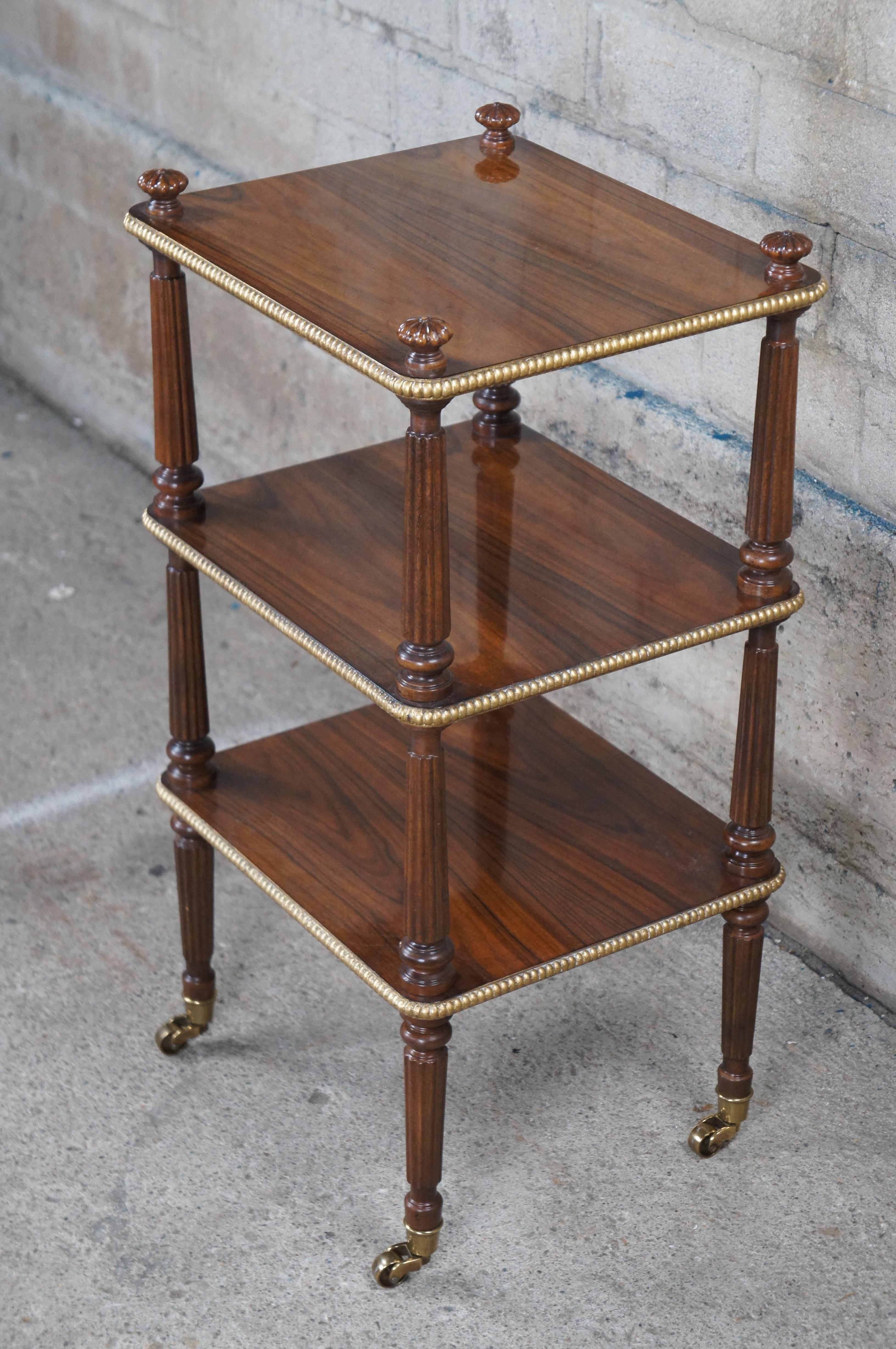 20th Century Baker Stately Homes Regency Rosewood Tiered Etagere Cart Side Table Stand 30