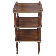 Baker Stately Homes Regency Rosewood Tiered Etagere Cart Side Table Stand 30" (table d'appoint à étages)