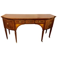 Baker Stately Homes Sheraton Style Mahogany and Satinwood Inlaid Sideboard