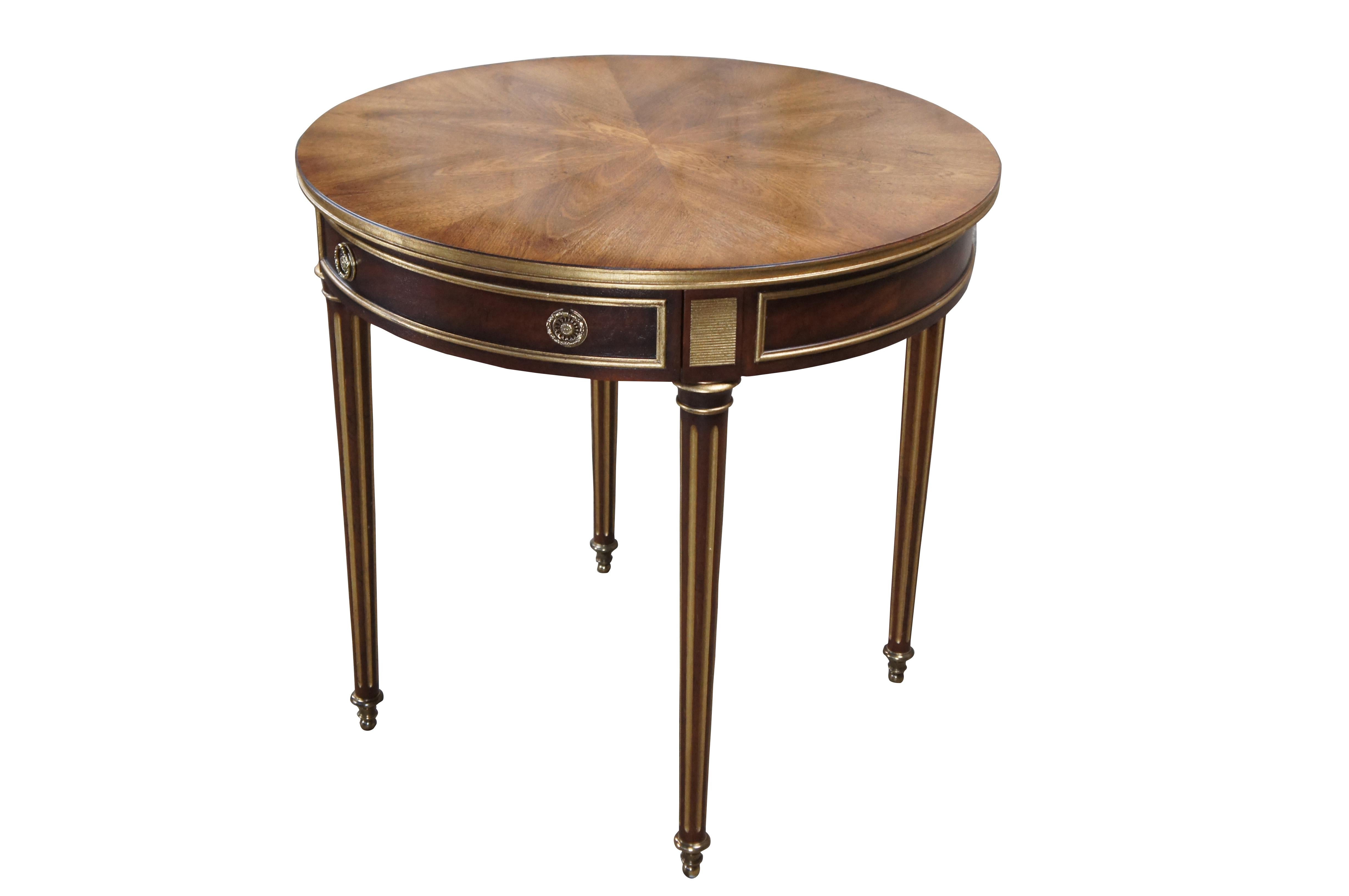 Baker Stately Homes Sir Humphry Wakefield French Louis XVI Round Side Table In Good Condition In Dayton, OH
