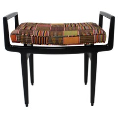 Vintage Baker Stool with African Upholstery by Michael Taylor 