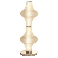 Baker Street Muse 2-lights Floor Lamp in Solid Brass & Acid-Etched Murano Glass