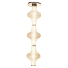 Baker Street Muse 3-lights Chandelier in Raw brass & Acid-Etched Murano Glass