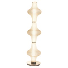 Baker Street Muse 3-lights Floor Lamp in Solid Brass & Acid-Etched Murano Glass