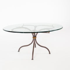 Baker Style Clover Iron and Glass Coffee Table