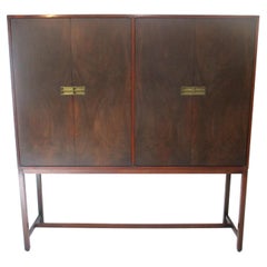 Baker Styled Walnut Mahogany Bar / Sever Cabinet