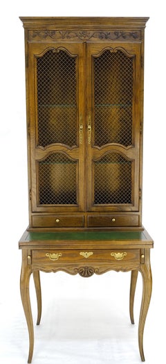 Baker Tall Double Doors Solid Chestnut Hutch Secretary Desk MINT!