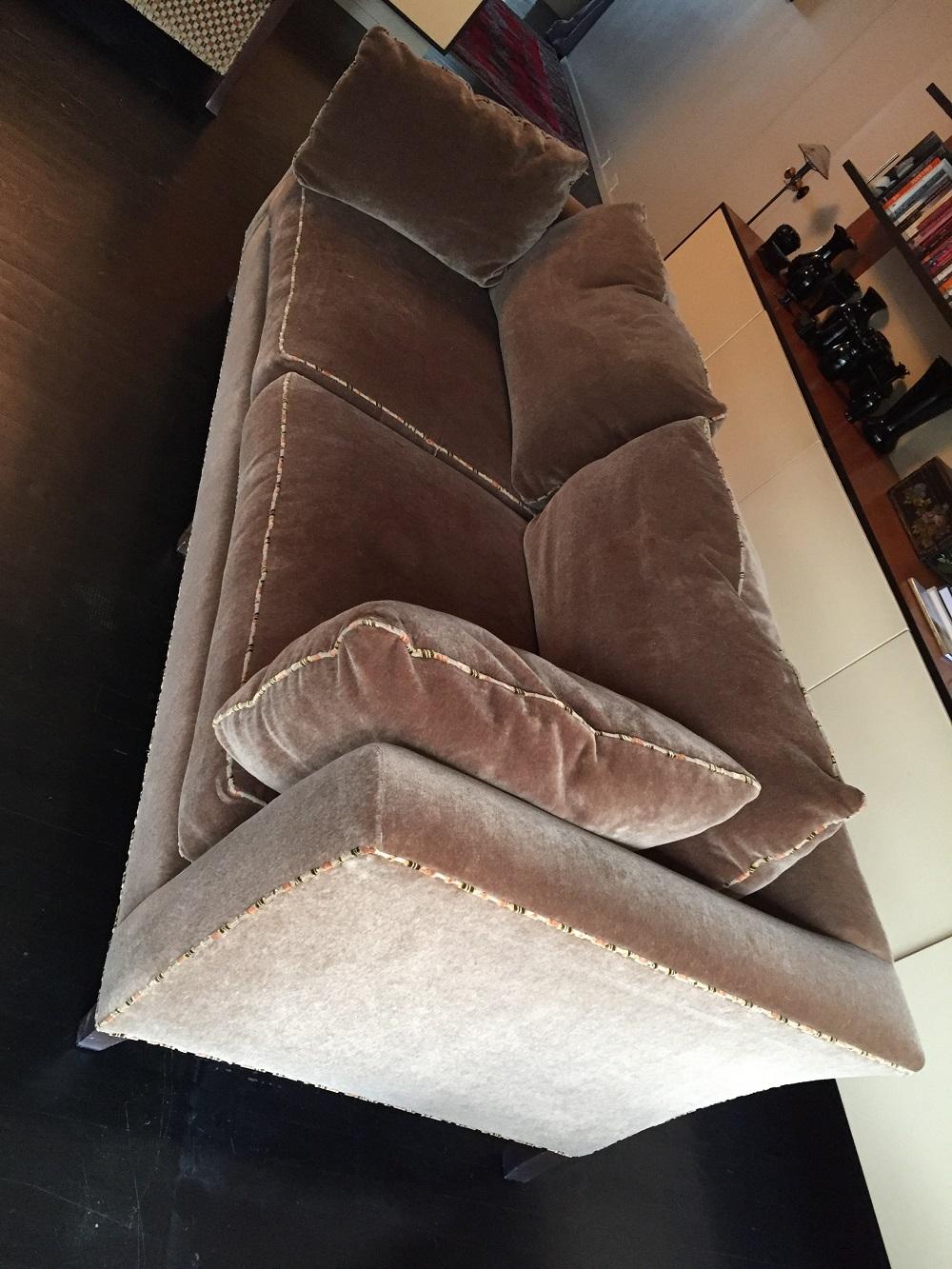 Modern Baker Mohair Sofa Madison in Taupe  or Mushroom For Sale