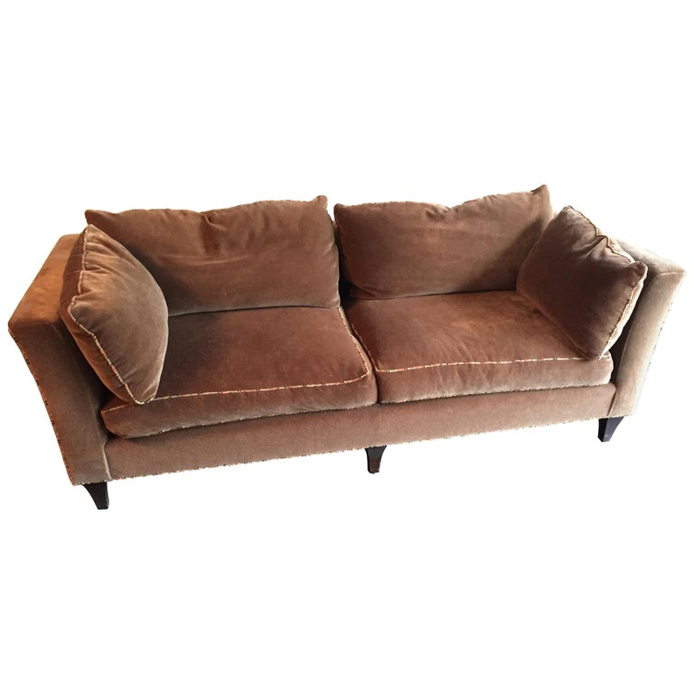 Baker Taupe Mohair Sofa Madison For Sale at 1stdibs