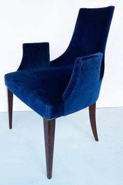 Baker Thomas Pheasant "Shell" Dining Chairs, Set of 8 in Navy Velvet