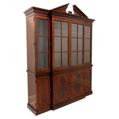 BAKER Traditional Flame Mahogany Breakfront China Cabinet