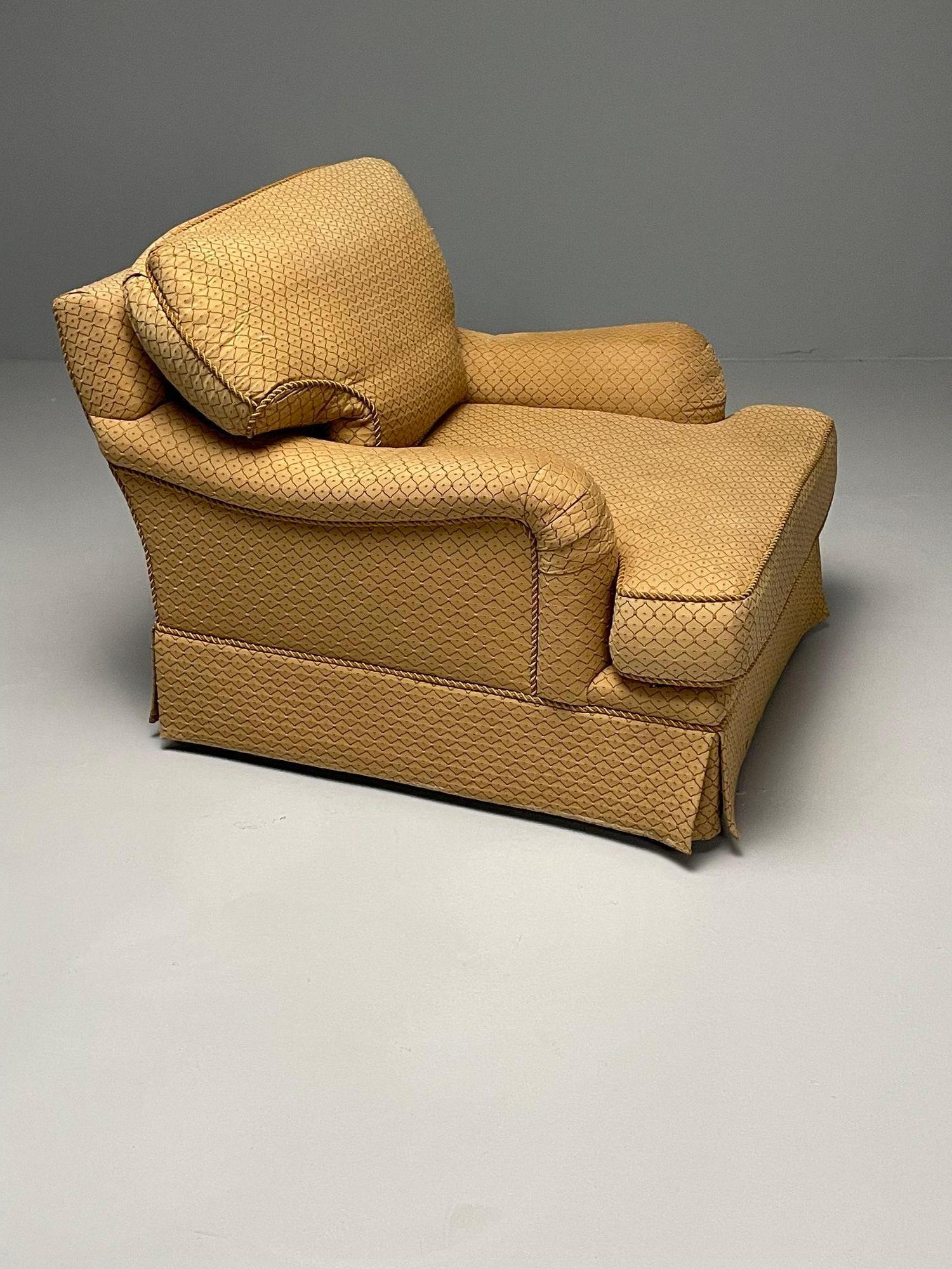 Modern Baker, Traditional Style, Large Swivel Chairs, Beige Fabric, Re-Upholstery