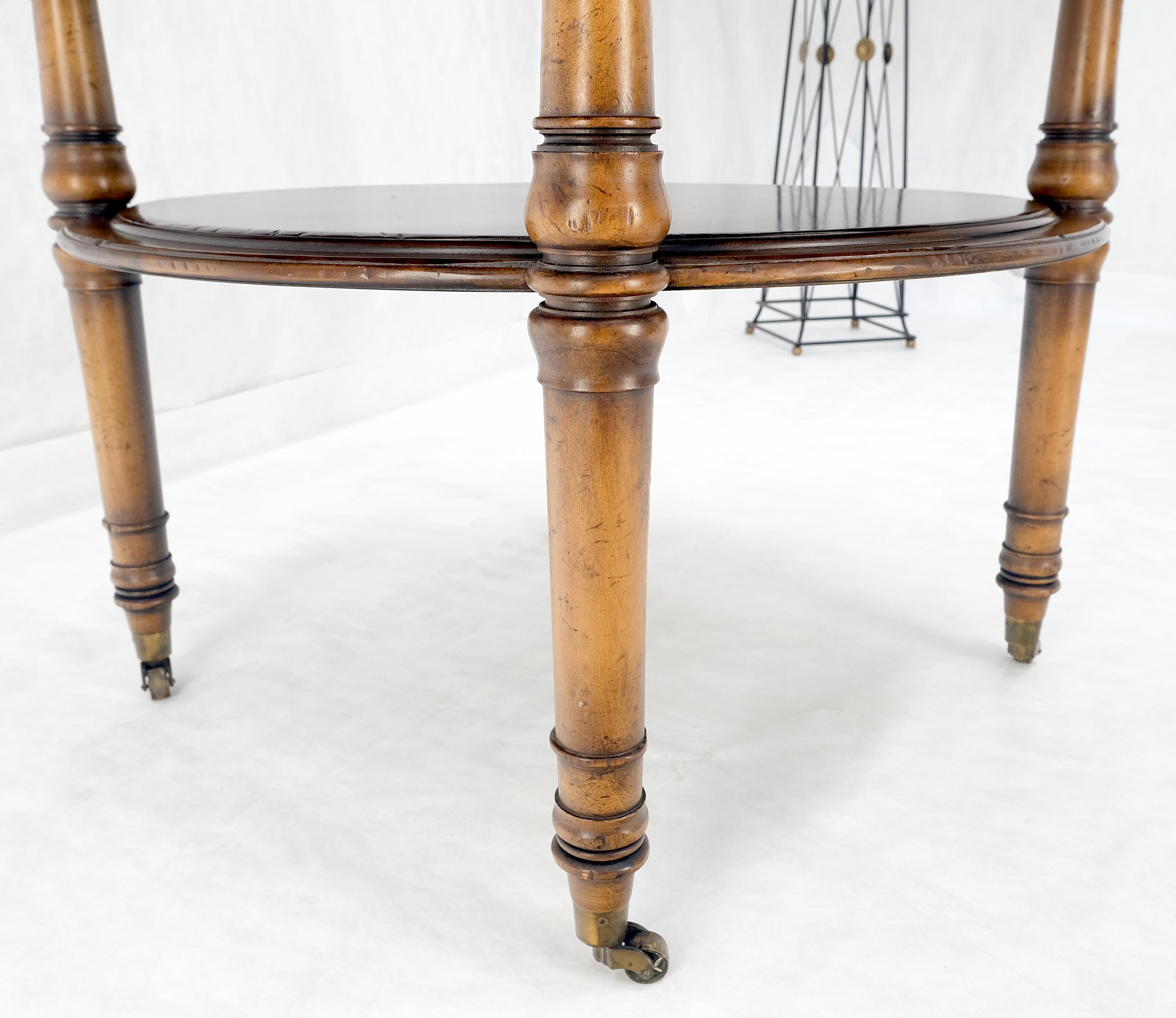 Baker Turned Legs Round Two Tier Occasional Center Serving Table Stand MINT For Sale 3