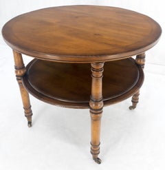 Baker Turned Legs Round Two Tier Occasional Center Serving Table Stand MINT