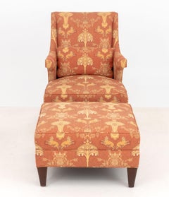 Fauteuil et pouf Baker à dos d'âne tapissé