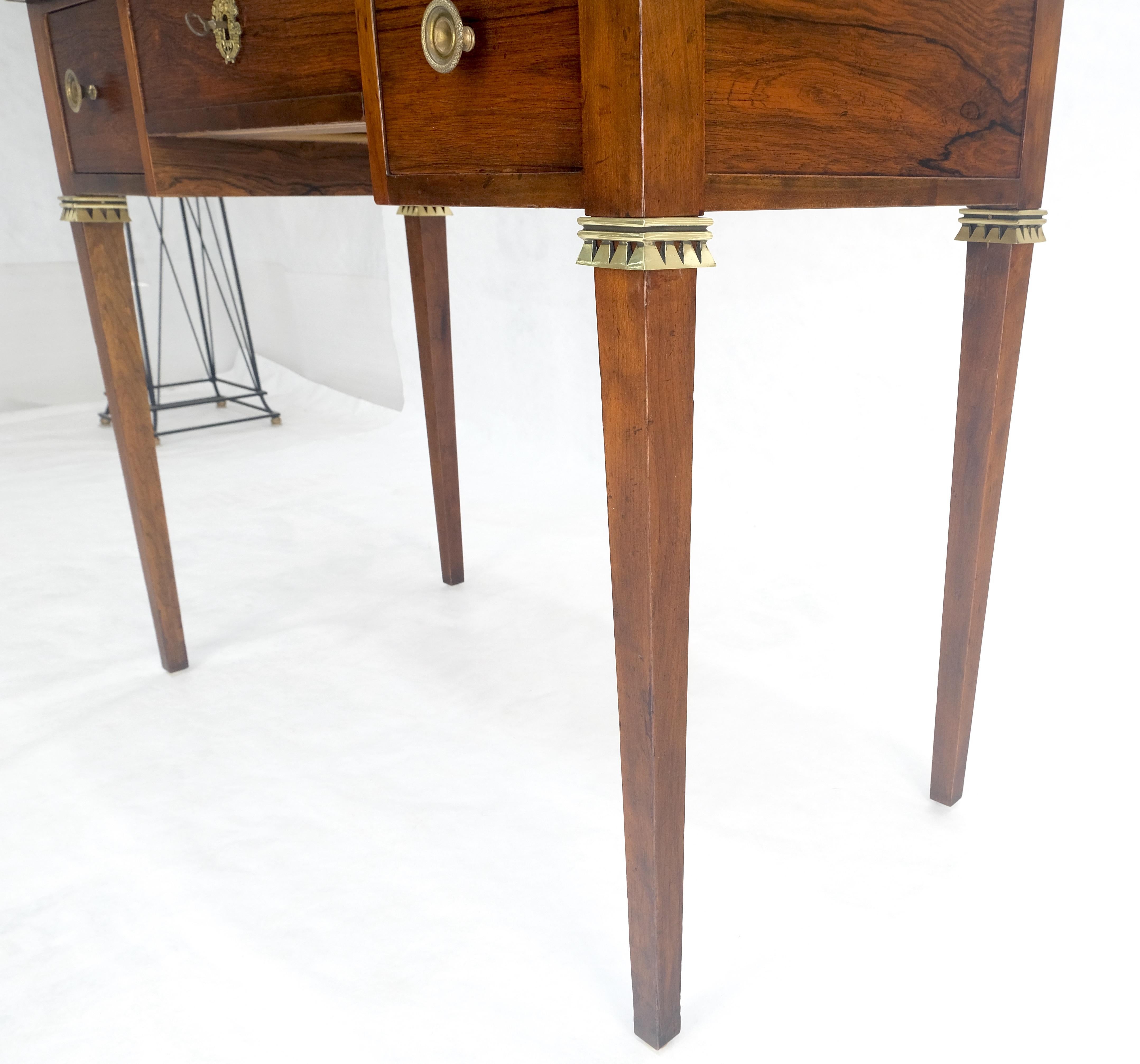 Baker Very Fine All Rosewood & Brass Gallery Trim Petit Desk Console Table MINT! For Sale 4
