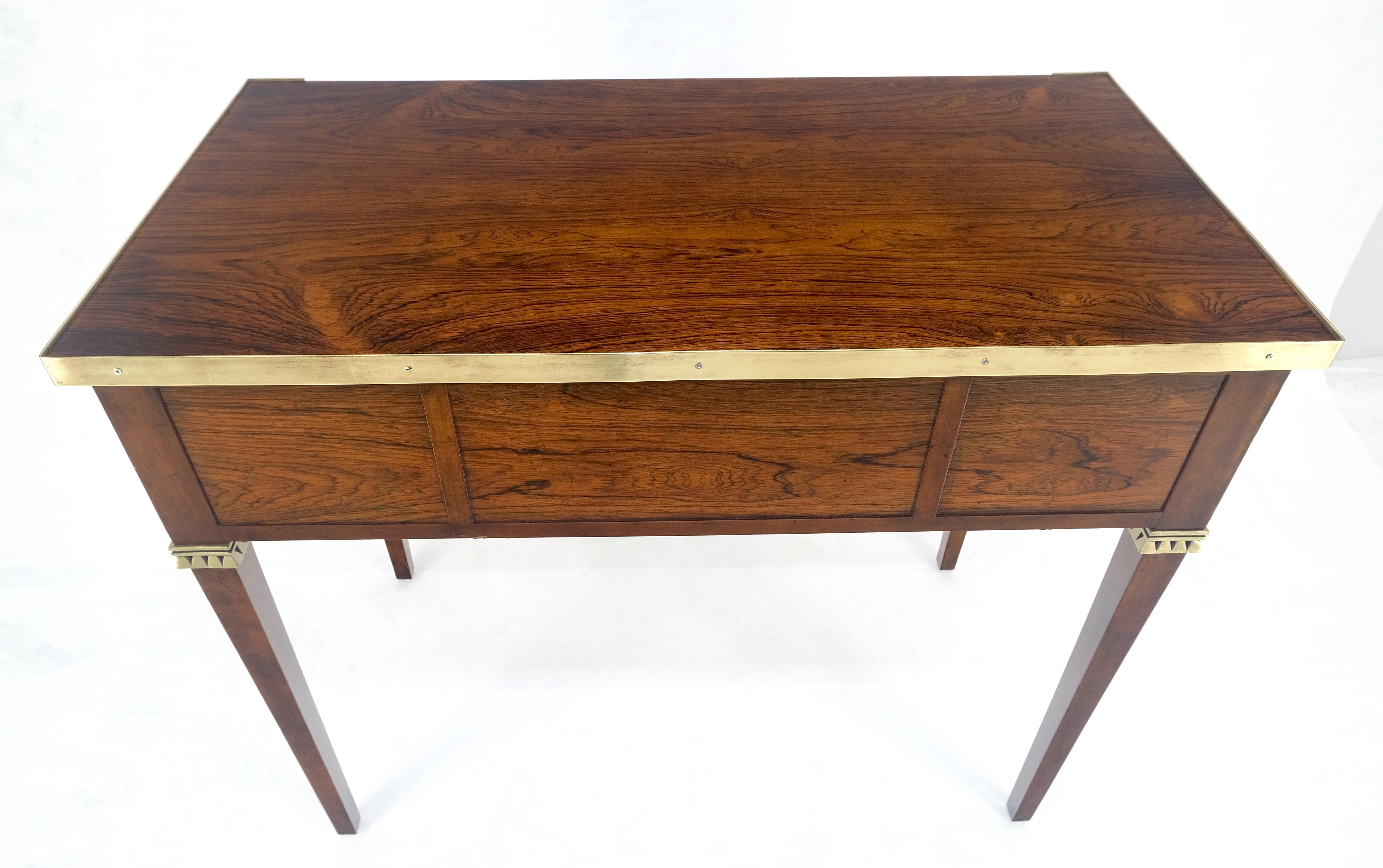 Baker Very Fine All Rosewood & Brass Gallery Trim Petit Desk Console Table MINT! For Sale 6