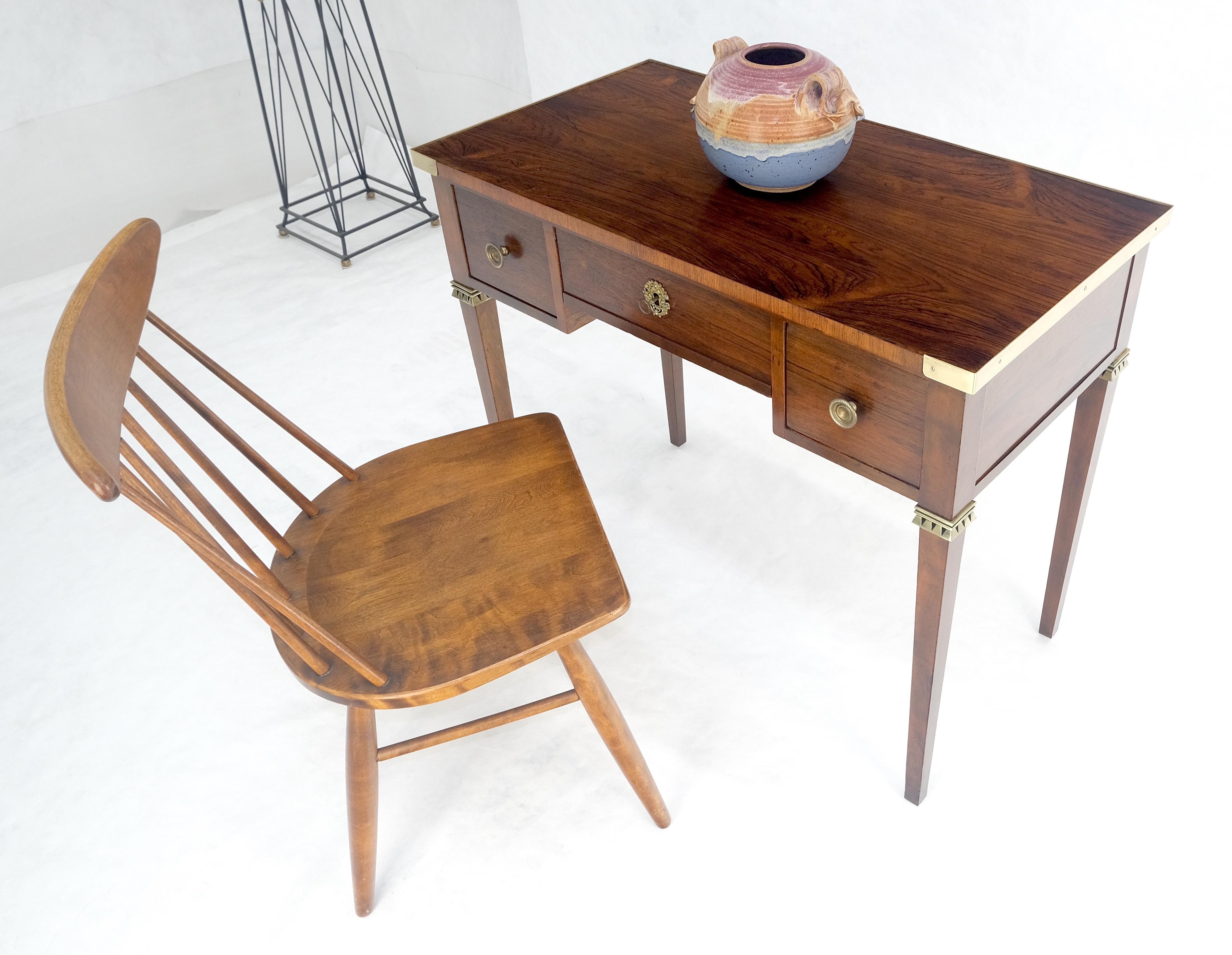 Baker Very Fine All Rosewood & Brass Gallery Trim Petit Desk Console Table MINT! For Sale 2