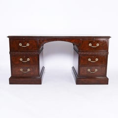 Baker Vintage Georgian Style Leather Top Desk