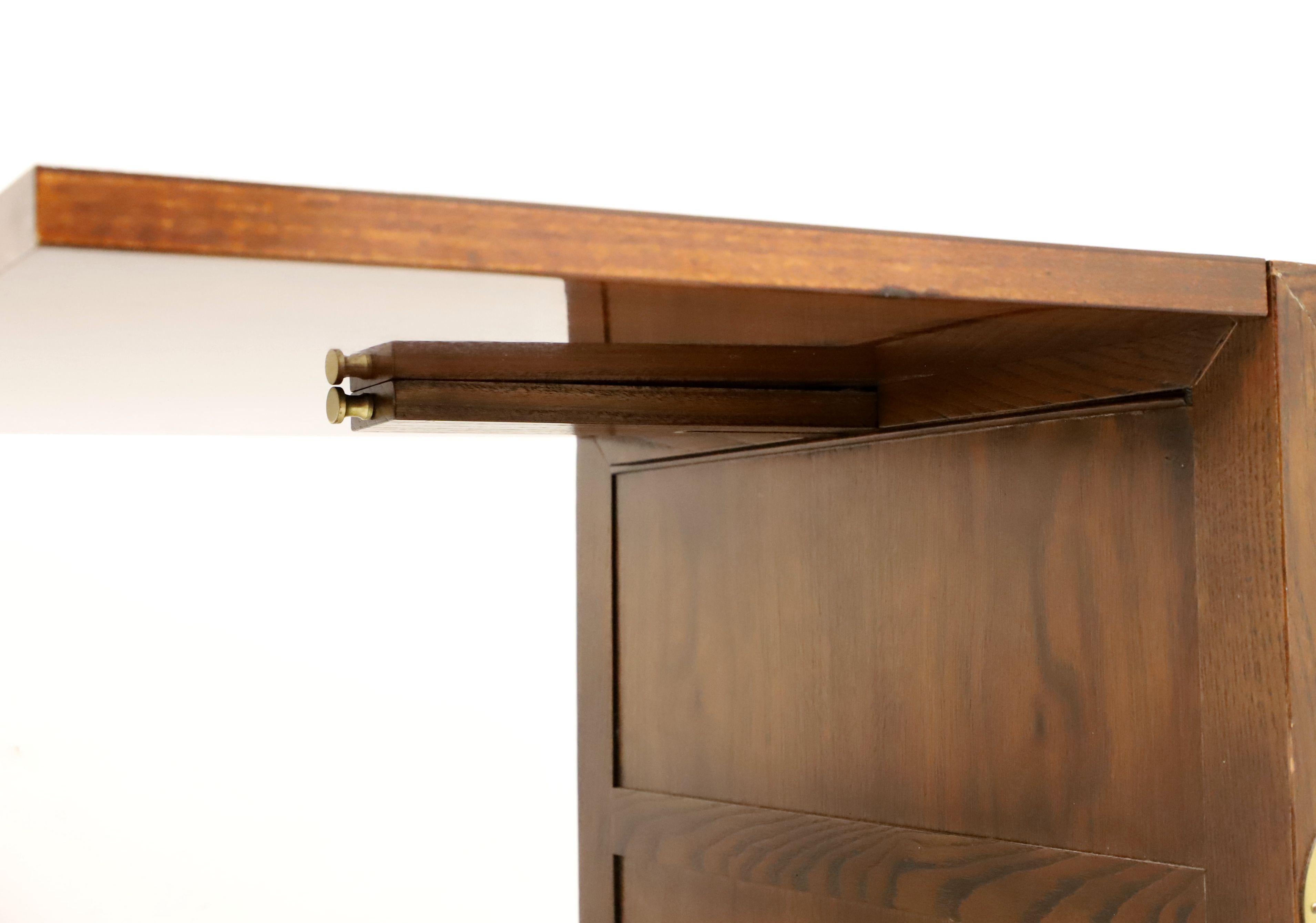 BAKER Walnut Asian Fliptop Bar Cabinet 1