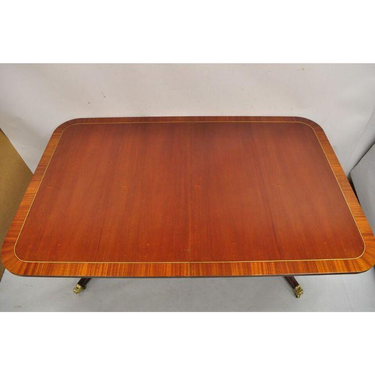 Baker Williamsburg Colonial 8839 table à manger à rallonge avec incrustation fédérale en vente 8