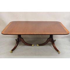 Baker Williamsburg Colonial 8839 Mahogany Federal Inlay Extension Dining Table B
