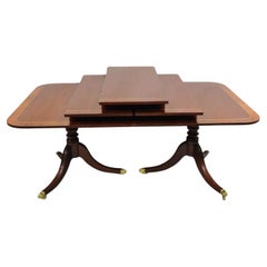 Retro Baker Williamsburg Colonial 8839 Mahogany Federal Inlay Extension Dining Table B