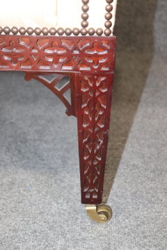 Baker Wingback Armchair Chinese Chippendale Style in Mahogany