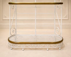 Scaffale da fornaio – Stile Belle Époque – Ferro laccato bianco e ottone