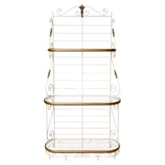 Scaffale da fornaio – Stile Belle Époque – Ferro laccato bianco e ottone