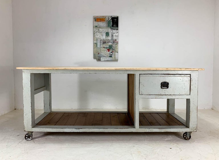 Baker's Table Workbench Kitchen Island Kitchen Table For Sale at 1stDibs