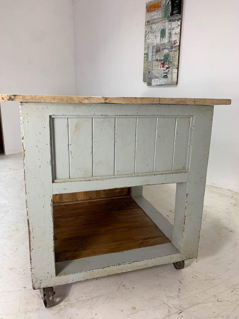 Baker's Table Workbench Kitchen Island Kitchen Table For Sale at 1stDibs