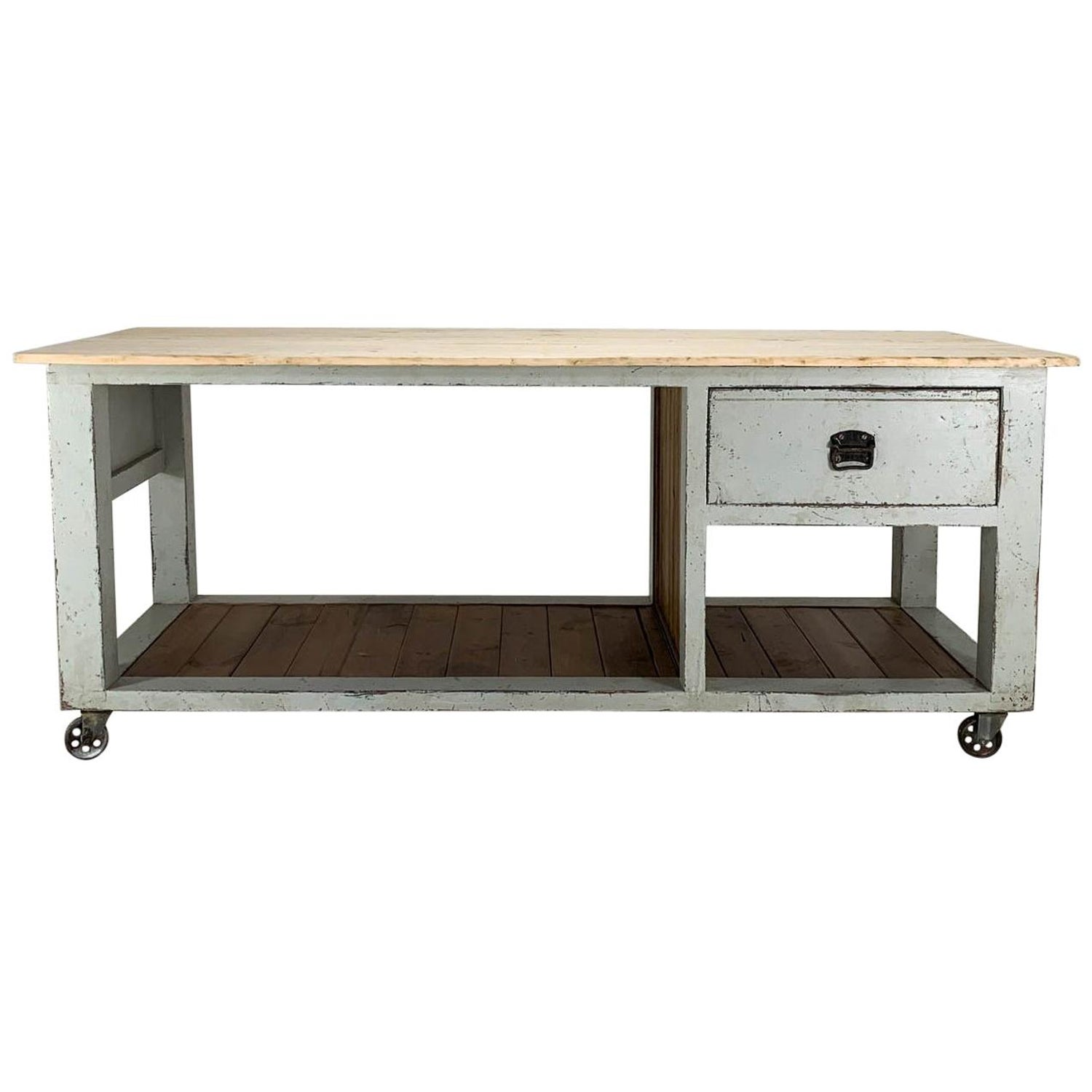 Baker S Table Workbench Kitchen Island Kitchen Table For Sale At 1stdibs