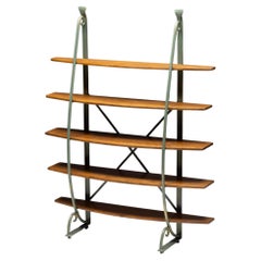 Bakery Display Rack with Iron Frame and Oak Shelves, France, 1920s