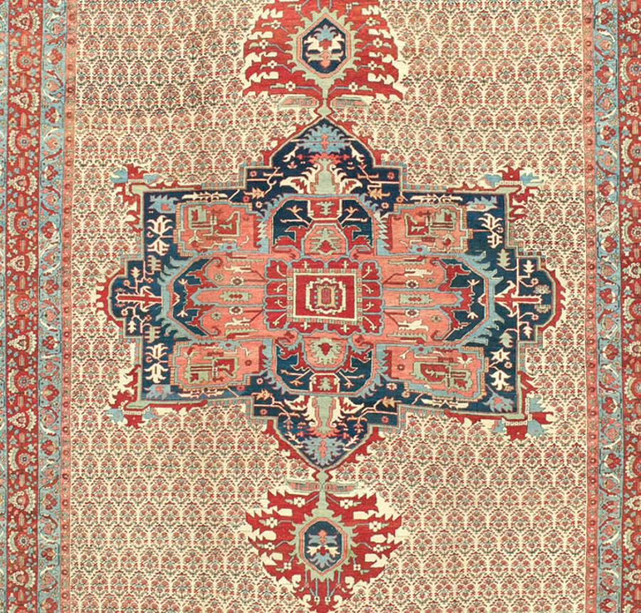 Hand-Knotted Large Antique Northwest Persian Bakhshaish Carpet, 19th Century For Sale