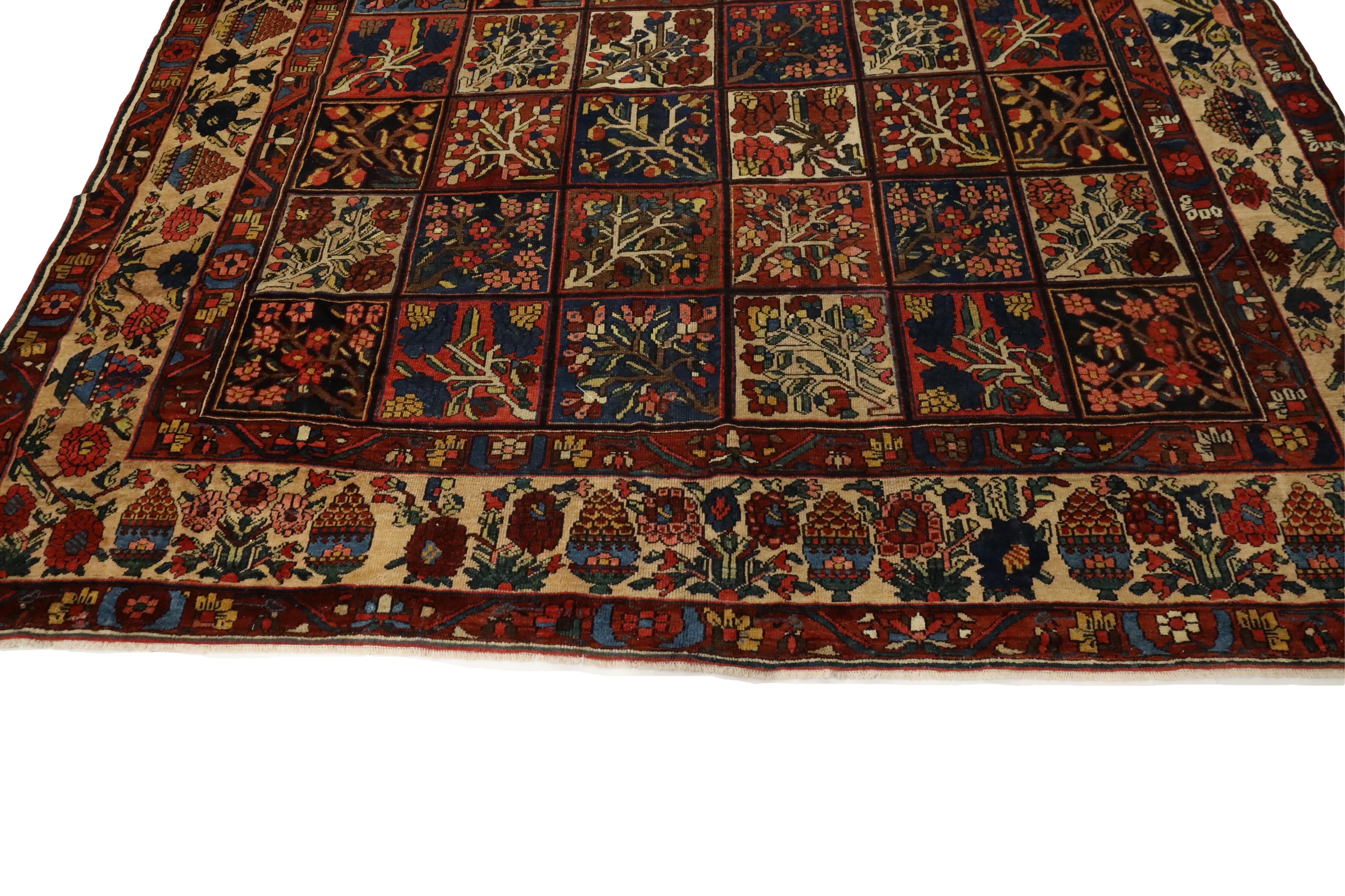 Noué à la main Tapis ancien Bakhtiar - 9'9