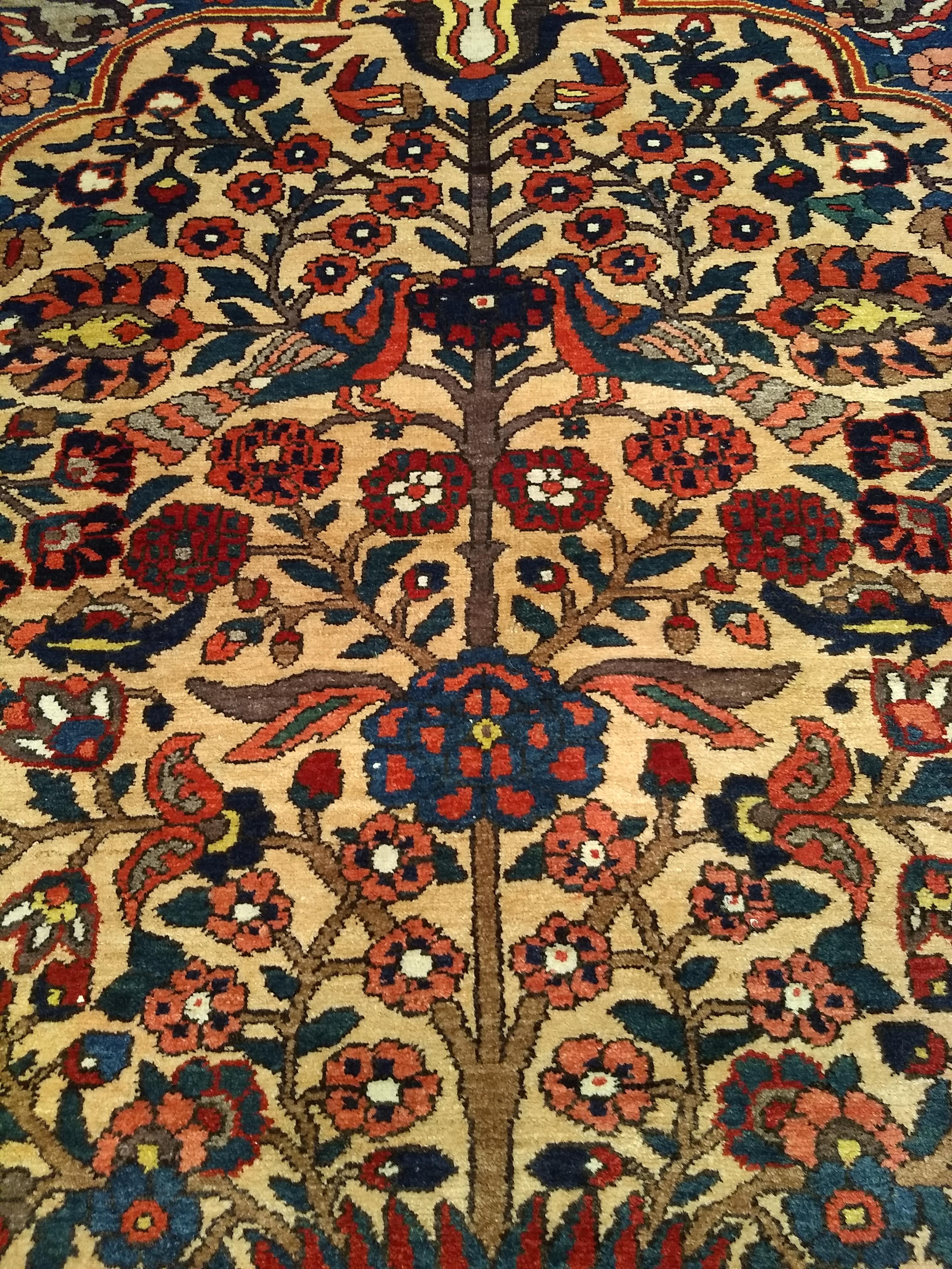19th Century Persian Bakhtiari Bibibaft in Vase Pattern in Yellow, Red, Blue For Sale 2
